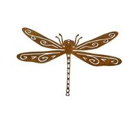 MagiDeal Dragonfly Silhouette Stake Garden Fence Decoration Rust Crafts Multifunctional Statue Decorative Ornament Metal for Indoor
