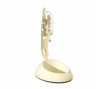 MagiDeal Drinking Pet Water Dispenser Feeder Bowl Unit 2 In 1 Design With Adjustable Height Spill Resistant Stainless Steel Nozzle Stable Non Electric suitable for senior pets gentle drinkers, Beige