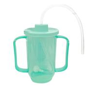 MagiDeal Elderly Sippy Cup, Drinking Cup, Easy to Clean, Durability 350ml Practical Clear Scale Elderly Bed Care with 2 Handles, Style A