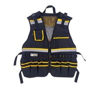 MagiDeal Electrician Tool Vest Multiuse Tool Vest with Reflective Strips Oxford Cloth Multi Pockets Vest for Architect Carpenters