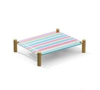 MagiDeal Elevated Cooling With Wood Frame And Breathable For Medium Dogs Cats Indoor Outdoor Lounge Bed Suitable For Living Room, Large 59 31.5 15cm For Pets Within 18 Catties, style to 2