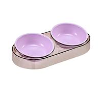 MagiDeal Elevated Dog Food Water Bowl Double Bowl Raised Stand Non Skid Pet Dish Dog Water Food Bowls Pet Feeder for Puppy Dogs Cats, Violet