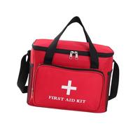 MagiDeal Empty First Aid Storage Bag Utility Pouch Multifunctional Heavy Duty Multi Pockets Emergency Responder Bag for Hiking Boating, red