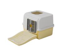 MagiDeal Enclosed Cat Litter Box Cats Litter Container Easy to Maintain Sturdy Multi Purpose Efficient Comfortable Cats Toilet Cat Box, Yellow
