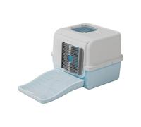 MagiDeal Enclosed Cat Litter Box Cats Litter Container Easy to Maintain Sturdy Multi Purpose Efficient Comfortable Cats Toilet Cat Box, Blue