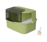 MagiDeal Enclosed Cat Litter Box Enclosed Cat Potty Detachable Large Cats Litter Pan Cat Toilet Sandbox for Small and Large Cats, Green