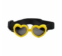 MagiDeal Eyewear Heart Shaped Pet Sunglasses Dog Goggles Cat Shades With Dark Lenses Elastic Head Hold TPEE Polycarbonate Suitable for photos outings dress up, Yellow, Yellow