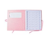MagiDeal False Eyelash Storage Book Empty Lashes Container Professional Protable Ribbon Tie 16 Pairs Eyelashes Organizer Storage Box, Pink