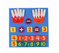MagiDeal Felt Arithmetic Board Math Learning Board Busy Board Counting Board Number Board With Symbol Tiles and Digit Placement, Blue 2, Felt Busy Board With Finger Counting Design