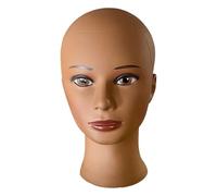 MagiDeal Female Mannequin Head Form Hairpiece Holder Lightweight PVC Realistic Model Manikin Head for Hat Hair Styling Headset Glasses, Dark skin