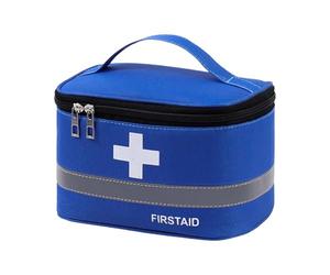 MagiDeal First Aid Bag,Medical Bag Portable with Handle Emergency Storage Pouch,Medical Travel Case for Workplace Car Travel Home Trip, M Blue