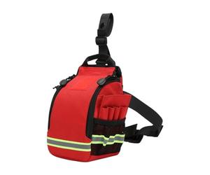 MagiDeal First Aid Waist Bag Bag Adjustable Emergency Waist Pack with Reflective Strip for Camping Travel, red