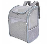 MagiDeal Foldable Carrier Cat Backpack Carrier Bag Tote With Breathable Mesh Design Rugged Oxford Build Reflective Band Adjustable Chest And Shoulder Straps, Grey