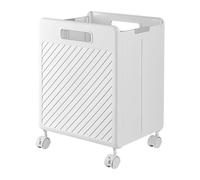 MagiDeal Foldable Laundry Basket with Wheels, Dirty Clothes Laundry Basket, Storage Bin for Bathroom, White