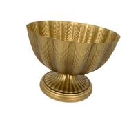 MagiDeal French Urn Planter Flower Planter Ornaments Rustic Classic Photography Props Decorative Vase Small Flowerpot for Office Home, 23cm Deep Gold