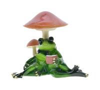 MagiDeal Frog Couple Figurine Unique Animal Craft Gift Handmade Cake Topper Ornament Sculpture Frog Statue for Desk Living Room Decor, B