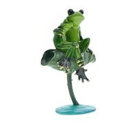 MagiDeal Frog Couple Figurine Unique Animal Craft Gift Handmade Cake Topper Ornament Sculpture Frog Statue for Desk Living Room Decor, A
