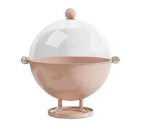 MagiDeal Fruit Bowl with Lid Container Large Capacity Multifunctional Food Storage Bowl Clear Pedestal Basket for Countertop Kitchen, Pink