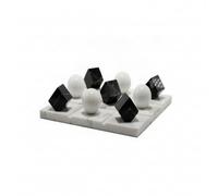 MagiDeal Geometric Tabletop Display Chessboard Ornament Sculpture Figurine With Clean Lines And Structured Form In Marble And Crystal Suitable for shelves, 16-26 X 26 X 20 CM