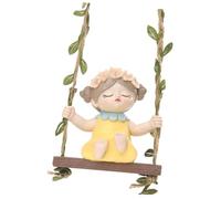 MagiDeal Girl Sitting on A Swing Garden Statue Hanging Figurine Home Decors Ornament Resin Sculpture for Yard Porch Lawn Pathway Tree, Yellow