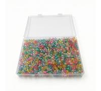 MagiDeal Glow Bead Craft Material Luminous Beads Round Beads Acrylic Beads Night Luster Exposure with Clear Organizer Box Suitable for Bracelet Crafts Necklace Projects Art Classes DIY workshops