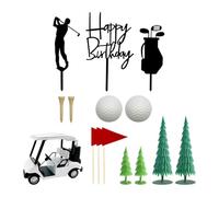 MagiDeal Golf Birthday Cake Toppers, Cake Picks Cake Top Decor, Versatile Cake Decorations, Cupcake Toppers, for Valentine's Day, White Golf Cart