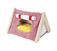 MagiDeal Guinea Pig Bed Bed Hiding Place Warm Cages Accessories Hamster Nest House for Playing Sleeping Winter Resting Small Animal, pink