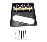 MagiDeal Guitar Bridge Set Brass Saddles DIY for 3 Strings Electric Guitar Easy to Install Replacement Part with Mounting Screws, black