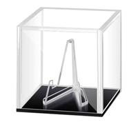 MagiDeal Guitar Pick Display Box Plectrum Case with Stand Rack Clear Holder Guitar Pick Box for Guitarists Electric Bass Ukulele Lover, black base