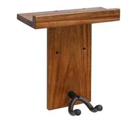 MagiDeal Guitar Wall Mount with Shelf, Wall Hook, Gift Music Accessory, Wooden Stand, Display Shelf for Bedroom, Bass Lover