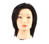MagiDeal Hair Mannequin Head Barber Mannequin Heads Multiuse Practice Hair Cutting Doll Heads Model Training Head for Home Washing, Black