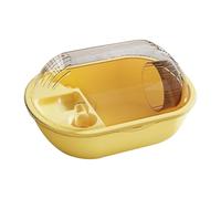 MagiDeal Hamster Cage Hamster Habitat Transparent Cover 360 View with Water Bottle Running Wheel for Pet Supplies Small Bunny Gerbils, Yellow