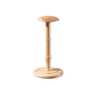 MagiDeal Hat Display Stand Made Of Oak Wood With Head Shape Dome And Wide Round Base For Storage Suitable For Closet Organization , Wooden Hat Rack, Long Height 30cm