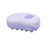 MagiDeal Head Scalp Comb Soft Silicone Bristles Hair Care Compact Handheld Scalp Scrubber Massage Tool for All Hair Types Travel Brush, Purple