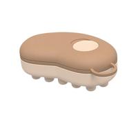 MagiDeal Head Scalp Comb Soft Silicone Bristles Hair Care Compact Handheld Scalp Scrubber Massage Tool for All Hair Types Travel Brush, Khaki