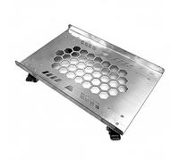MagiDeal Heavy Duty Computer Stand Mobile Computer Cart Desktop Case Holder Stainless Steel Extra Large Base Honeycomb Ventilation Suitable for Gaming Room Workshop Office Desk, 45cm X 30cm