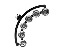 MagiDeal Hi Hat Tambourine Drum Set Percussion Snare Tambourine Mountable Metal Multifunctional Hand Bell Rattle for Ensemble Drummers, L