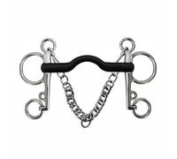 MagiDeal Horse Bit Pelham Piece Equestrian Tack With Smooth Polished Finish And Rubber Wrapped Mouth For Softer Suitable for training daily hacks arena riding, 135mm