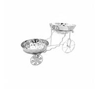 MagiDeal Industrial Tray Two Level Fruit Bowl Stand Metal Display Tray Organizer with Hammered Finish Stainless Steel Build Detachable Assembly Suitable for