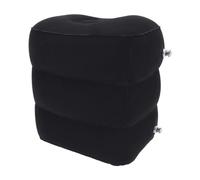 MagiDeal Inflatable Travel Foot Rest Pillow Footrest Pillow Portable Soft Adjustable Height Foot Stool Cushion for Train Cars, Black