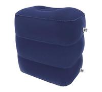 MagiDeal Inflatable Travel Foot Rest Pillow Footrest Pillow Portable Soft Adjustable Height Foot Stool Cushion for Train Cars, Blue
