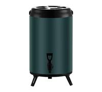 MagiDeal Insulated Beverage Bucket Professional, High-end - Retro Green Color Customizable, 8L Flat Lid Extra Thick Milk Tea Bucket
