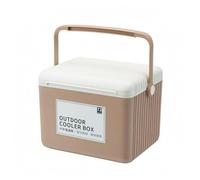 MagiDeal Insulated Compact Ice Box Rectangular Storage Chilled Container With Secure Lid Built in Carry Handle Suitable for camping day trips picnics outdoor meal storage, Coconut Latte, 13L