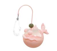MagiDeal Interactive Cat Toy, Cat Treat Dispenser with Feather, Interactive Food Puzzle, Funny Slow Feeder Tumbler for Kitten Catcher, Pibk