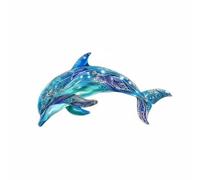 MagiDeal Iron Wall Art Dolphin Sculpture With Intricate Patterns Metal Wall Hanging Effortless Mounting Home Decoration Suitable for Kids Room Living Room