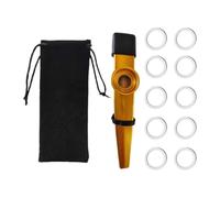 MagiDeal Kids Kazoo Flute Musical Instrument Portable Music Accompaniment with Diaphragms Mouthpiece Cover for Music Classes Christmas, Gold