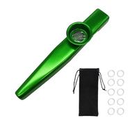 MagiDeal Kids Kazoo Flute Musical Instrument Portable Music Accompaniment with Diaphragms Mouthpiece Cover for Music Classes Christmas, Green