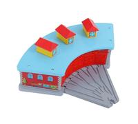 MagiDeal Kids Train Shed House Train Scene Prop Spacious Educational with Five Way Switch Track for Building Great Gift Preschool Kids