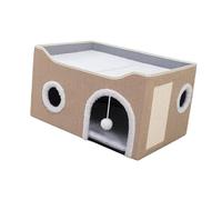 MagiDeal Kitty Cave Cat Cubes Foldable Decor Multipurpose Practical Cat Hideaway Cats Nest Tent for Cats Multi Small Pet Kitty Animals, Khaki