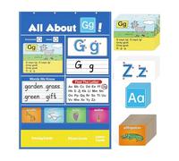 MagiDeal Letter Learning Pocket Chart Educational Tool Easy to Use Creative Letter Teaching Tool Alphabet Learning for Boys Kids Home